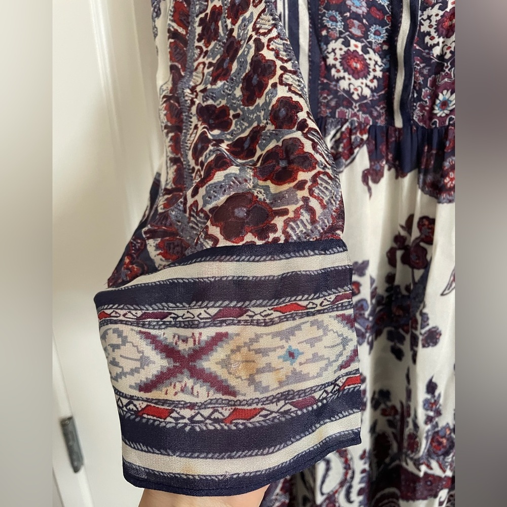 Isabel Marant Etoile Tilda Paisley Print Boho Sheer Midi Kaftan Dress US Sz 2-4 - Picture 6 of 9